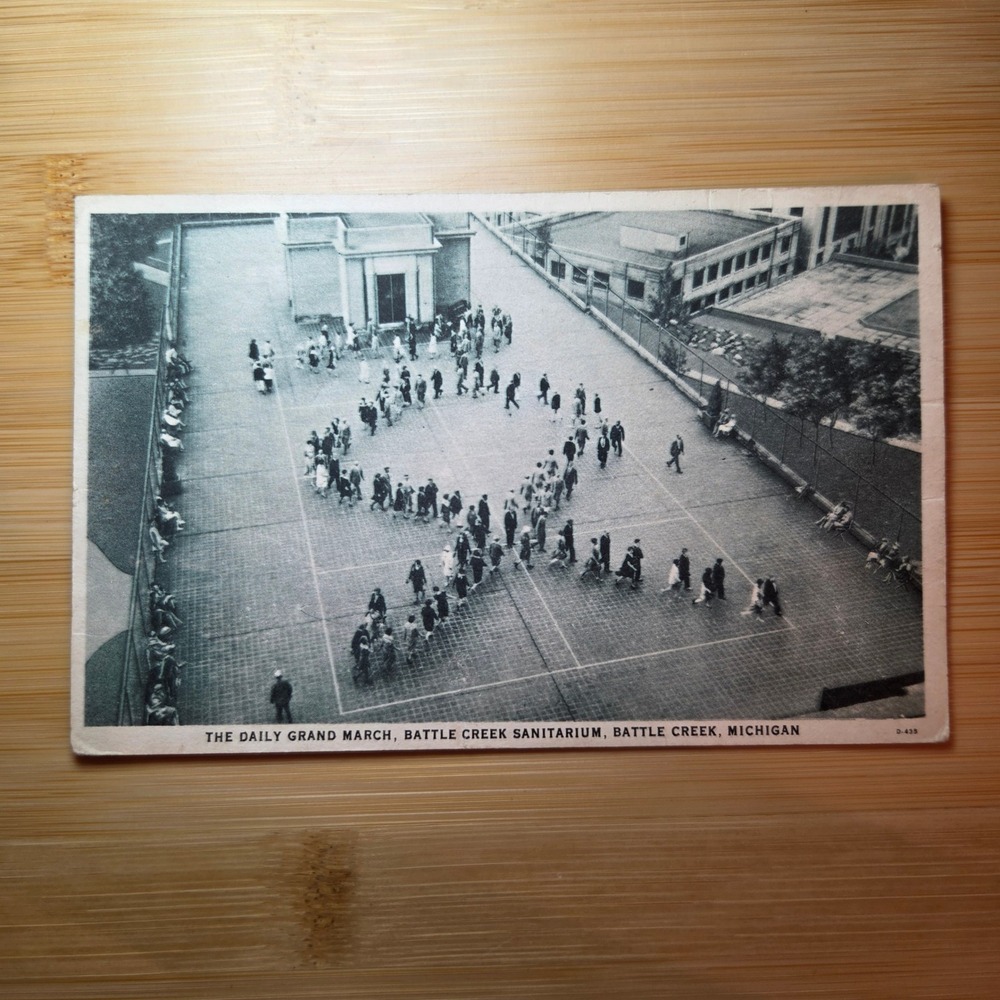 Vintage Battle Creek Sanitarium Michigan Grand March Postcard Curt Teich D 435